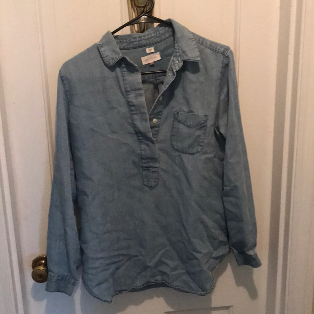 Denim collared shirt